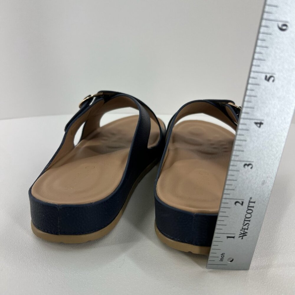 Patrizia by Spring Step Rutha Slide Sandals Women 10 Criss Cross Vegan Navy Blue - Picture 12 of 13